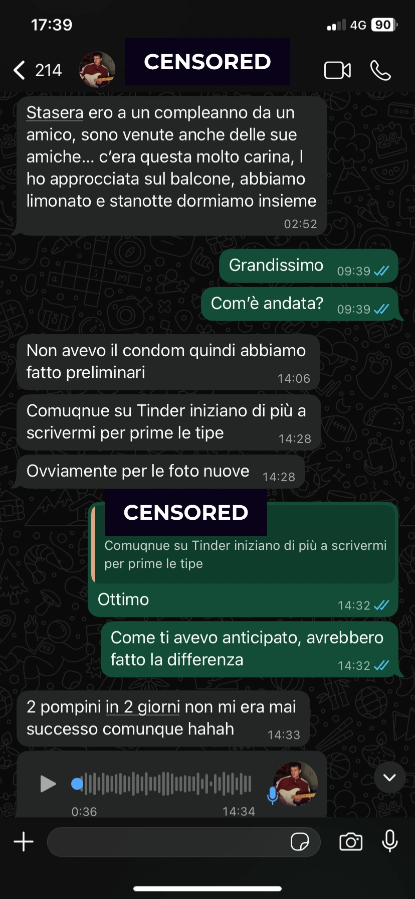 Screenshot risultato Stefano