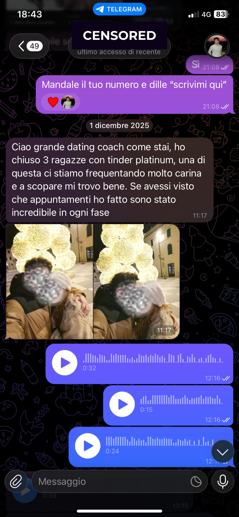 Screenshot risultato Francesco