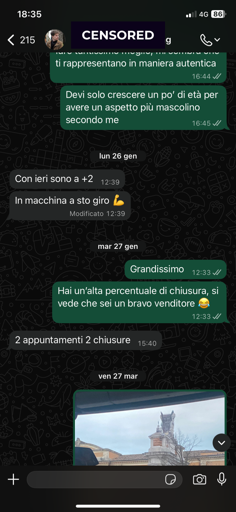 Screenshot risultato Marco