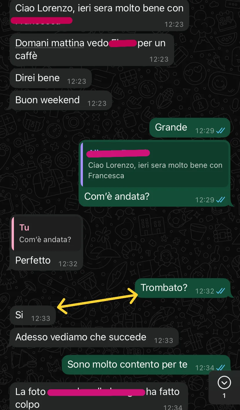 Screenshot risultato Alberto