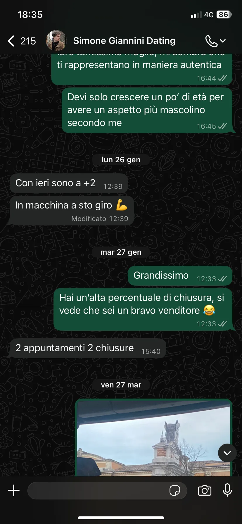 Screenshot risultato Marco
